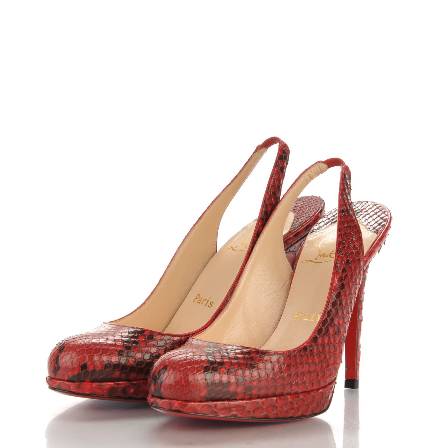 Christian Louboutin Python Horatio 120 Pumps 36 Red 3 of 7