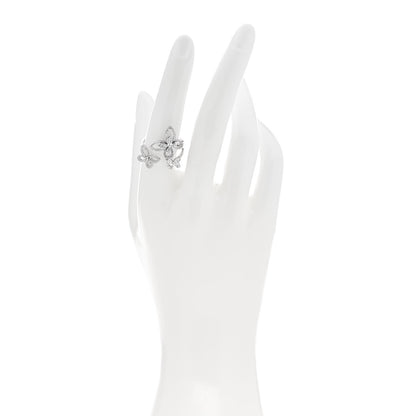 Graff 18K White Gold Diamond Triple Butterfly Silhouette Ring 55 7.25 2 of 5