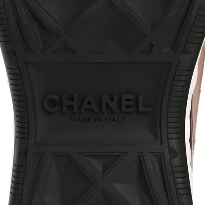 Chanel Suede Calfskin Nylon Grosgrain CC Sneakers 38.5 Light Pink 8 of 13