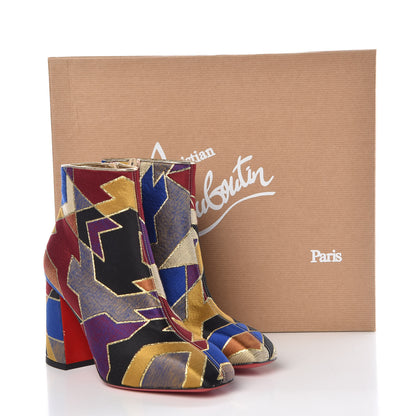 Christian Louboutin Nappa Silk Tissu Geometrique Hilconico 85 Booties 36 Multicolor 8 of 8