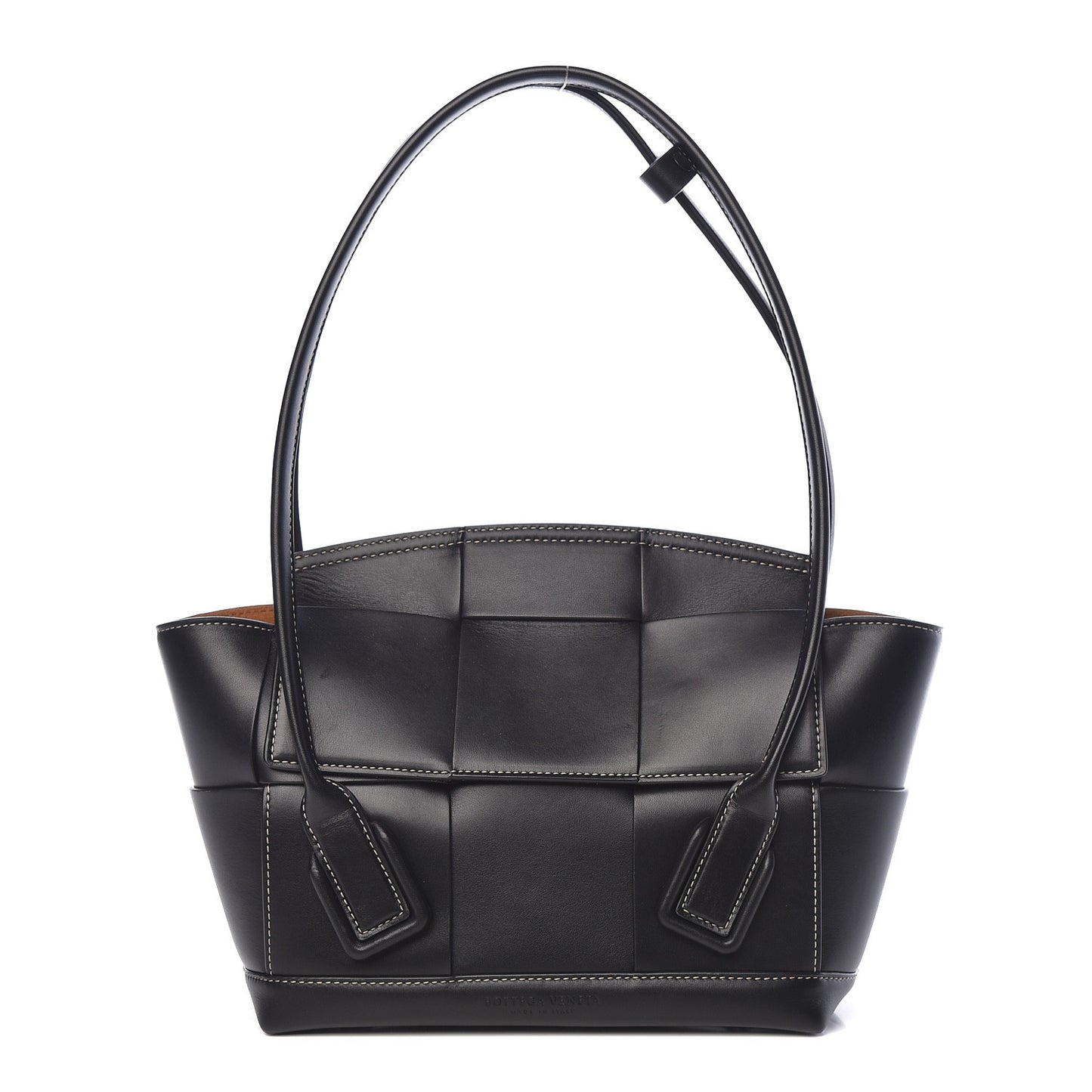 French Calfskin Maxi Intrecciato Small Arco Black