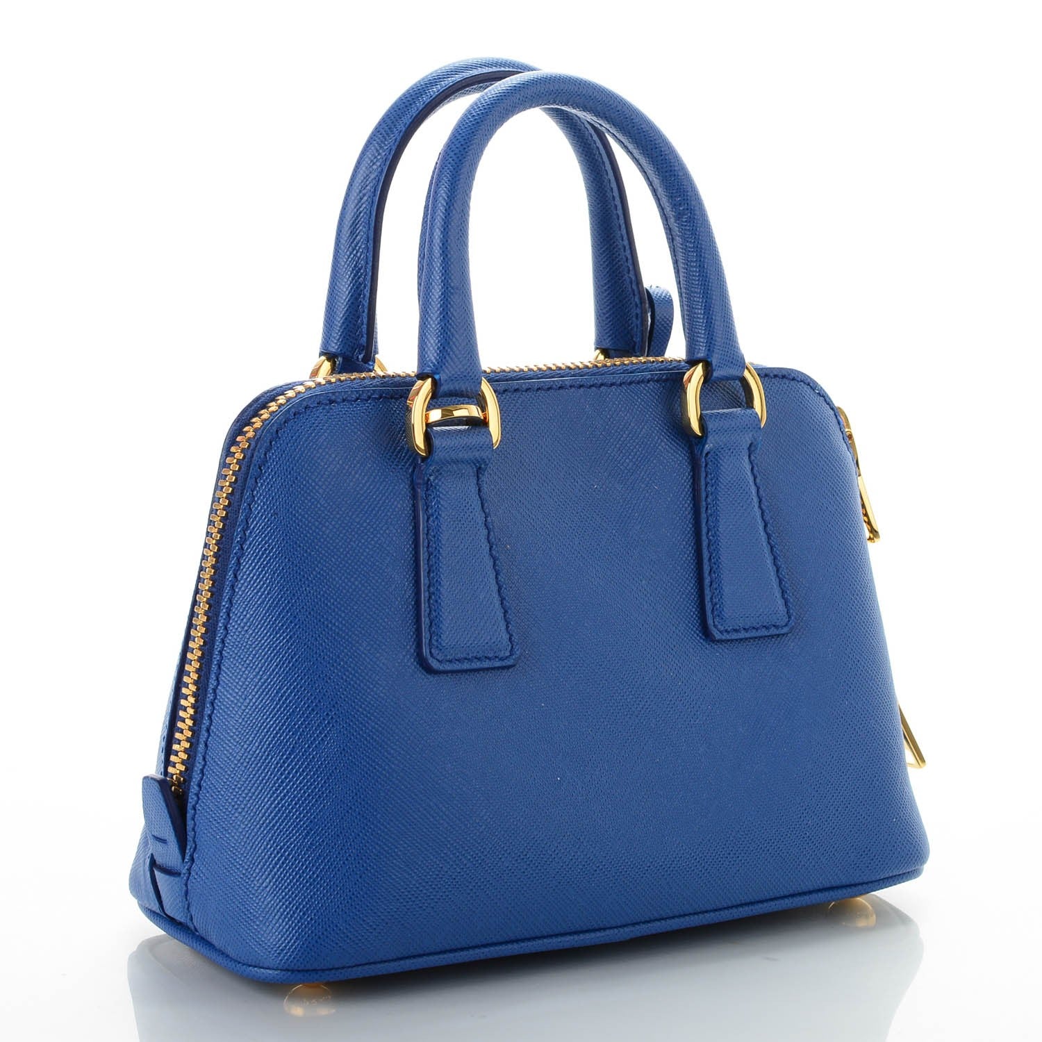Prada Saffiano Lux Mini Promenade Tote Azzurro 2 of 8