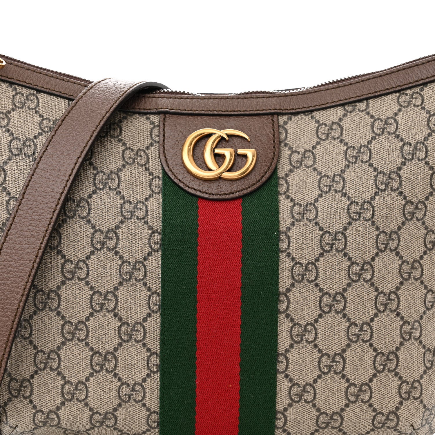 Gucci GG Supreme Monogram Web Small Ophidia Half Moon Hobo Brown 8 of 13