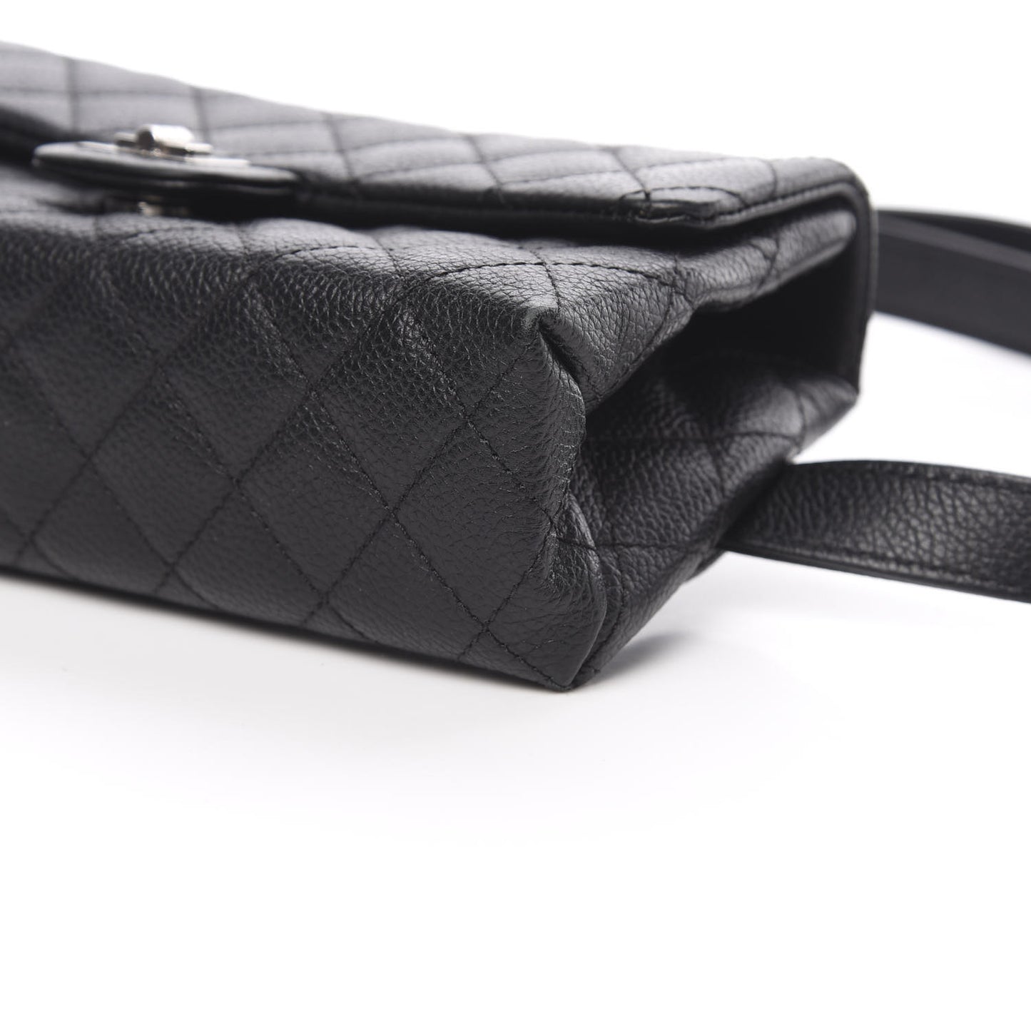Grained Calfskin Quilted 2.55 Reissue Flap Belt Bag Clutch Black