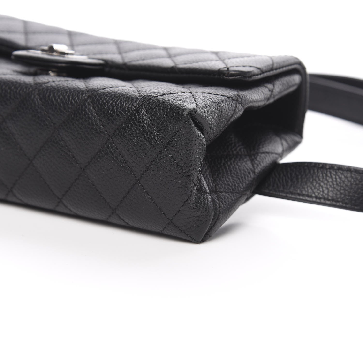 Chanel Grained Calfskin Quilted 2.55 Reissue Flap Belt Bag Clutch Black 11 of 13