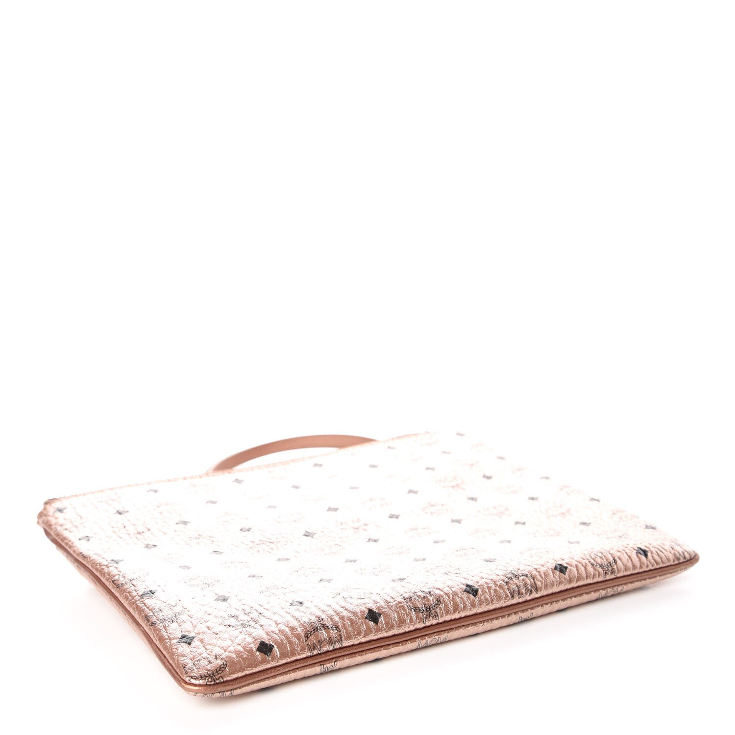 MCM Metallic Visetos Medium Crossbody Pouch Champagne 4 of 10