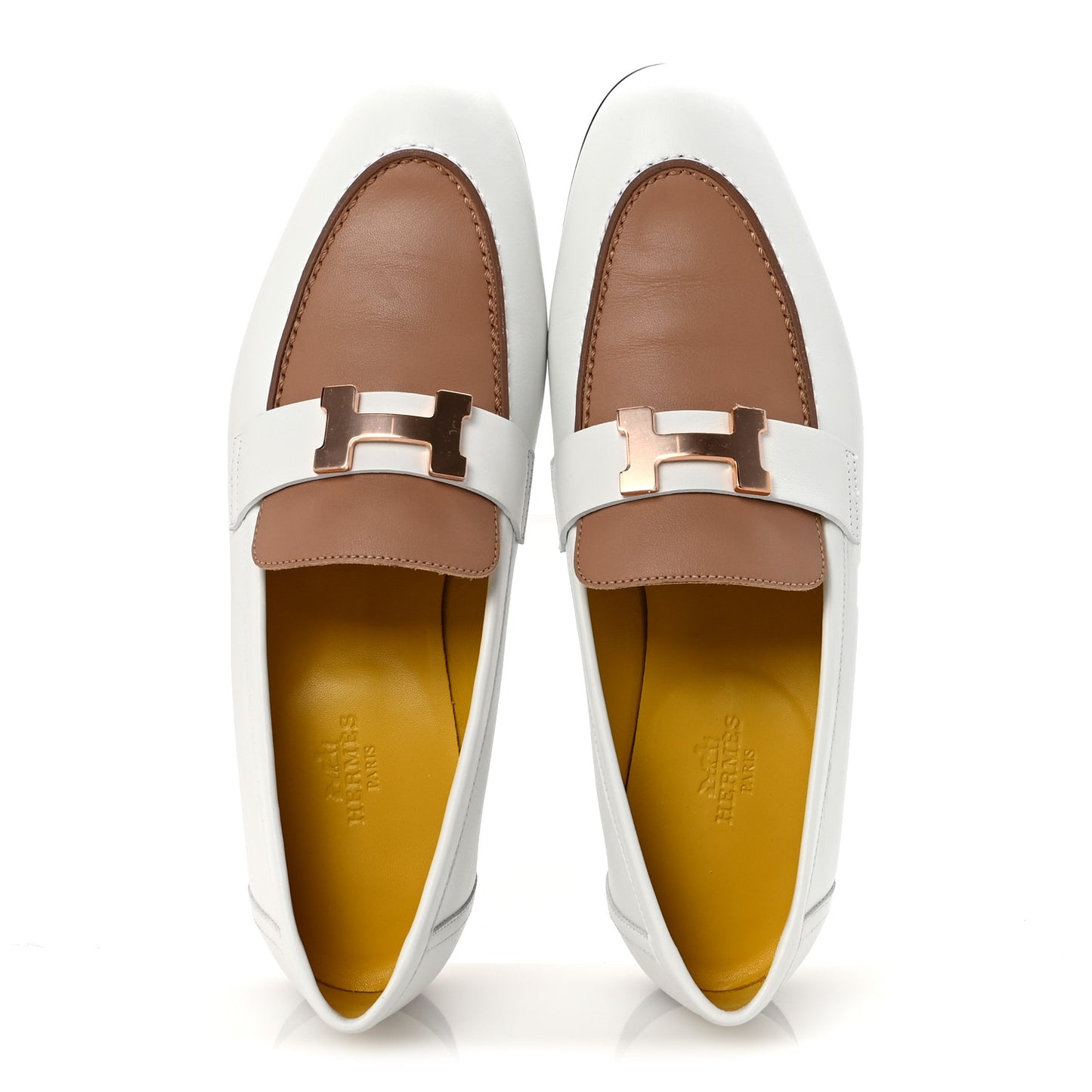 Calfskin Womens Paris Loafers 37.5 White Bois De Santal