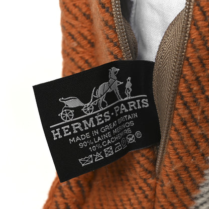 Hermes Wool Cashmere Avalon Pillow PM Ecru Potiron 3 of 4