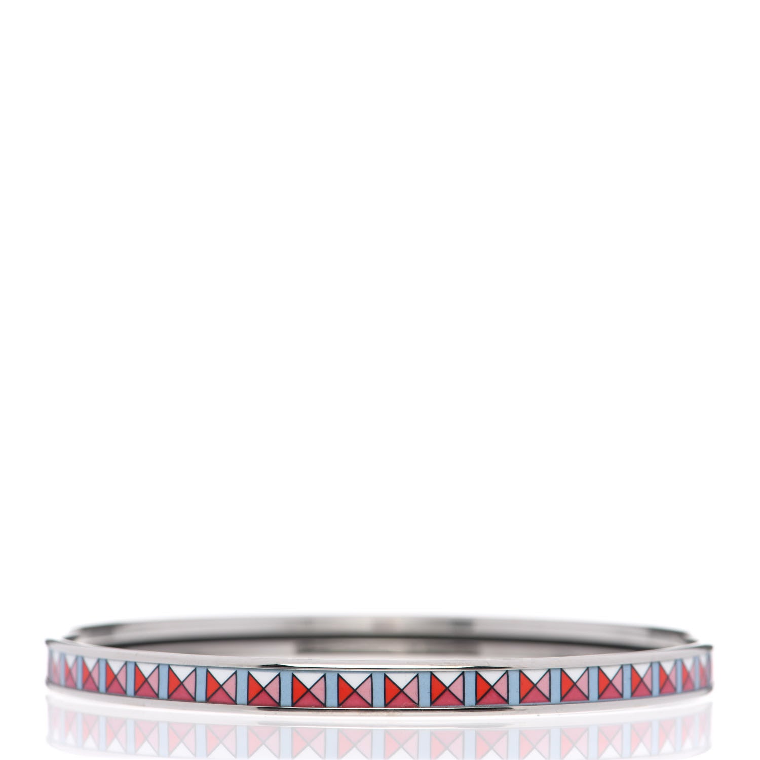 Hermes Enamel Printed Extra Narrow Colliers de Chiens Clous Bracelet 70 Album De Soie 3 of 6