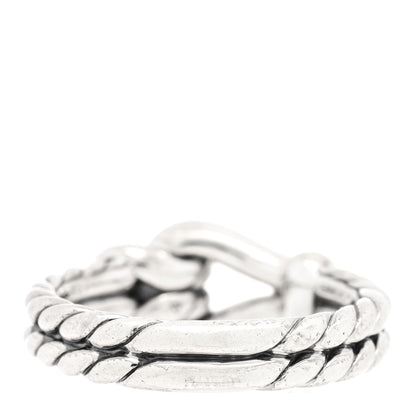 David Yurman Sterling Silver Diamond Thoroughbred Loop Ring 53 6.5 3 of 5