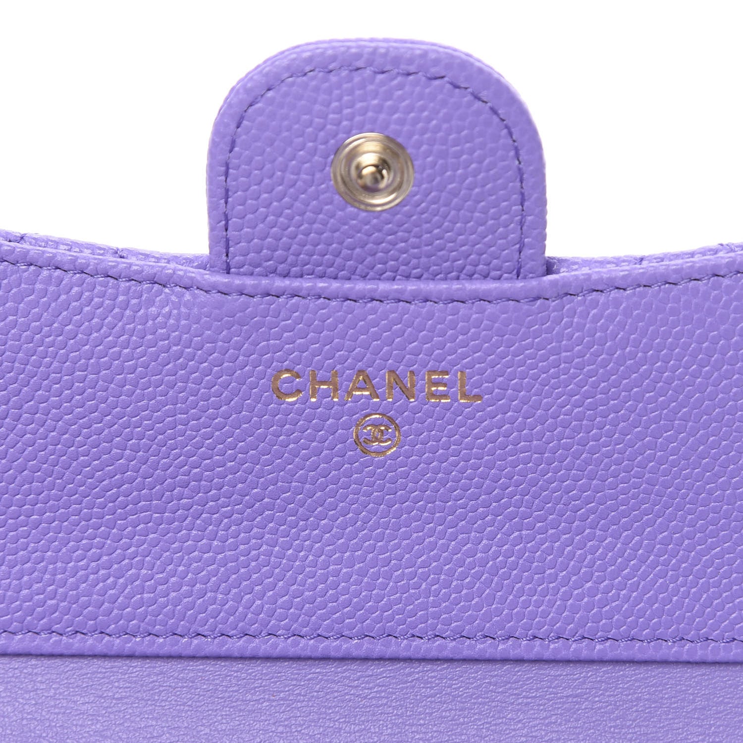 Chanel Caviar Quilted Compact Flap Wallet Purple 6 of 9