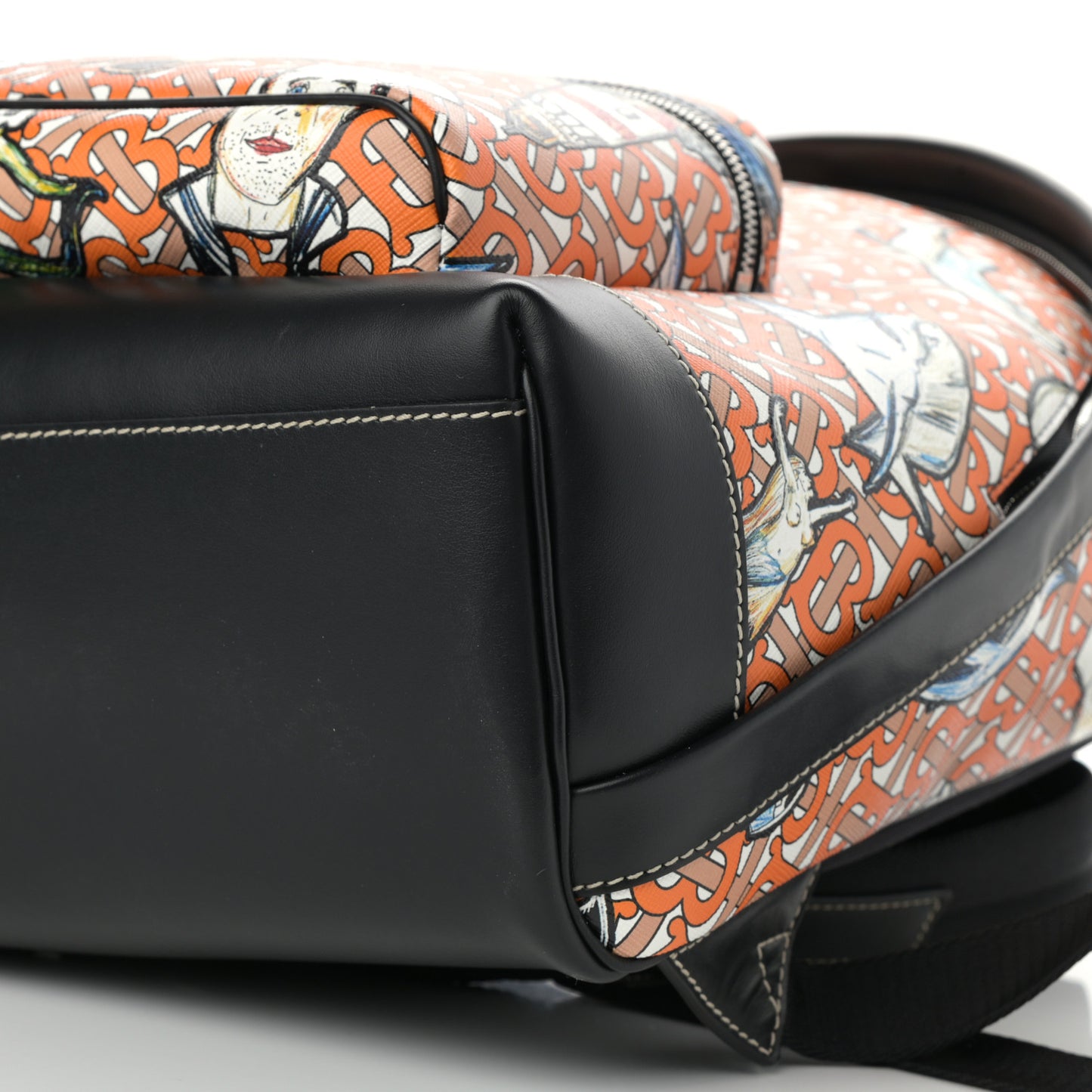 Coated Canvas Calfskin Monogram TB Jett Backpack Deep Orange
