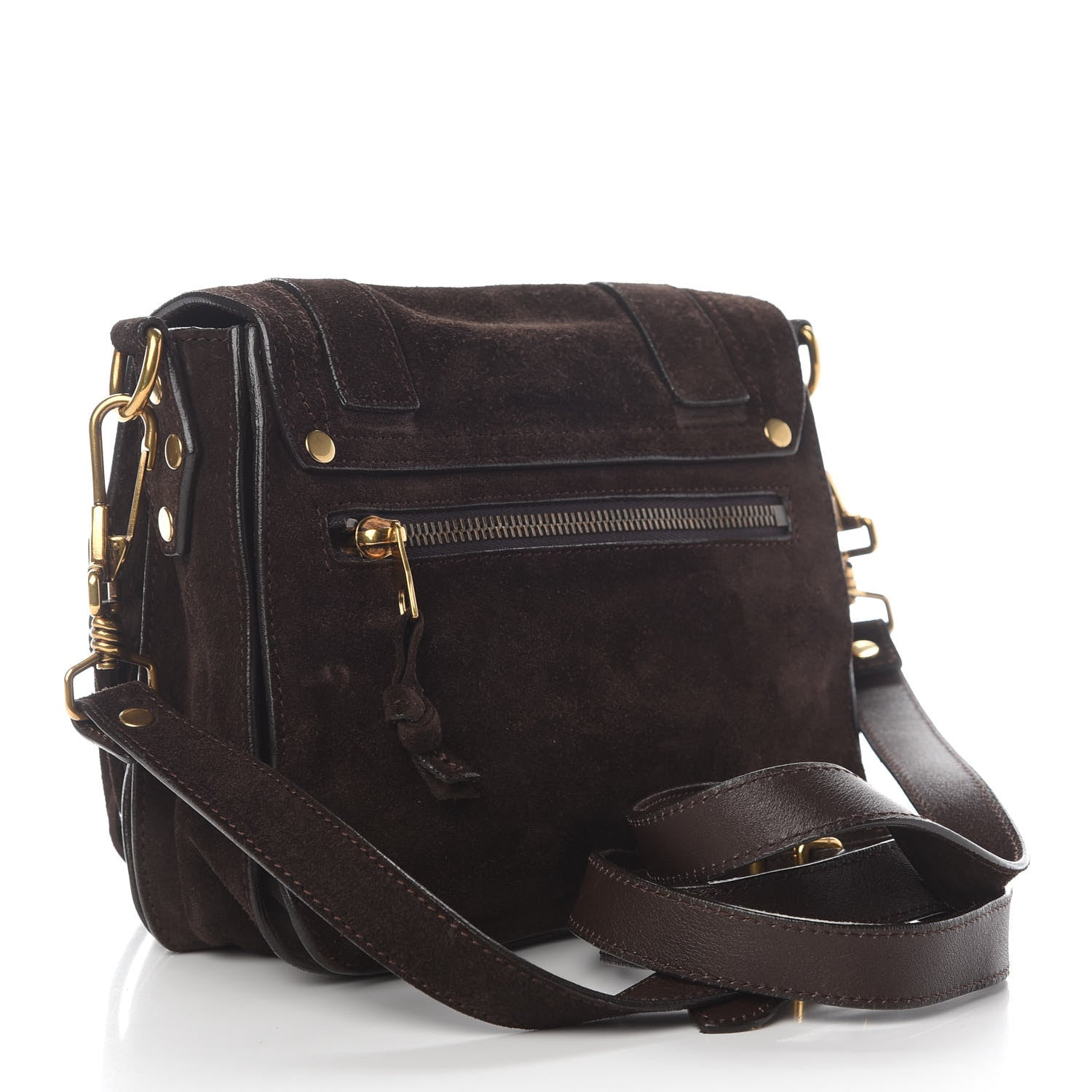 Proenza Schouler Suede Fringed PS1 Crossbody Pouch Bark 2 of 9