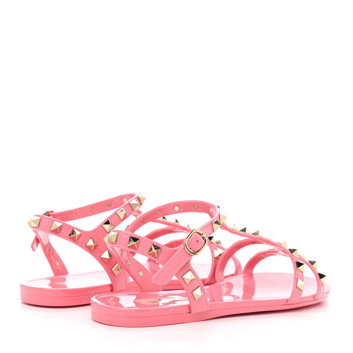Valentino Garavani PVC Jelly Rockstud Caged Sandals 39 Sweet Pink 4 of 9