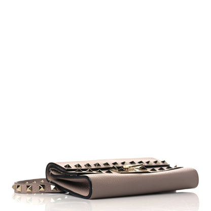 Valentino Garavani Grainy Calfskin Rockstud Double Flap Belt Bag Poudre 4 of 6