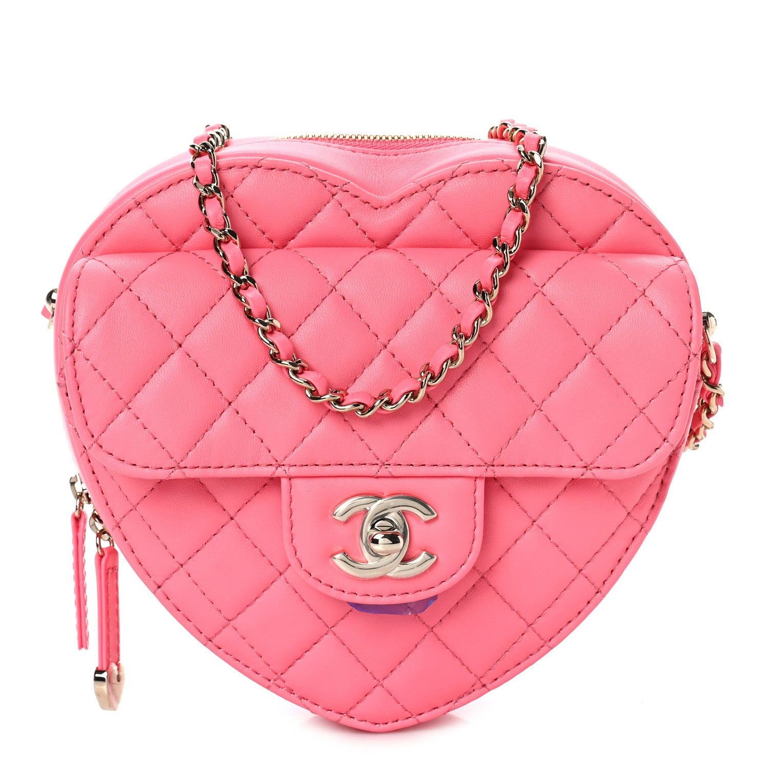 Chanel Lambskin Quilted CC In Love Heart Bag Pink 1 of 9