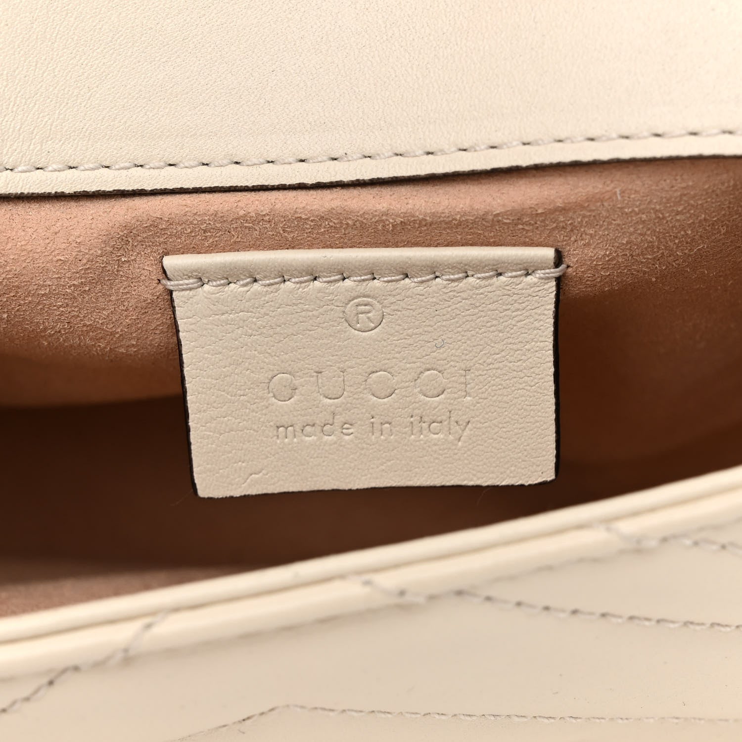 Gucci Calfskin Matelasse Super Mini GG Marmont Shoulder Bag White 6 of 11