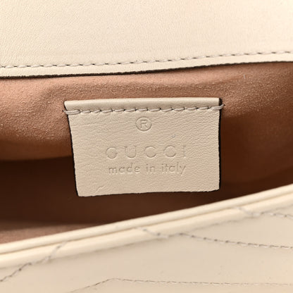 Gucci Calfskin Matelasse Super Mini GG Marmont Shoulder Bag White 6 of 11