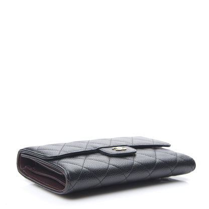 Chanel Caviar Quilted Long Flap Wallet Black 3 of 9