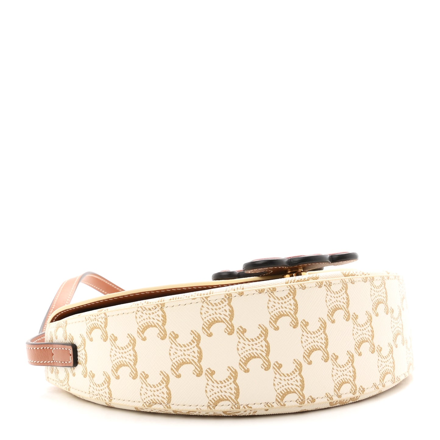 Calfskin Triomphe Canvas Besace White