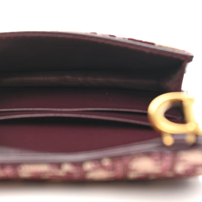 Christian Dior Oblique Saddle Card Holder Bordeaux 5 of 9