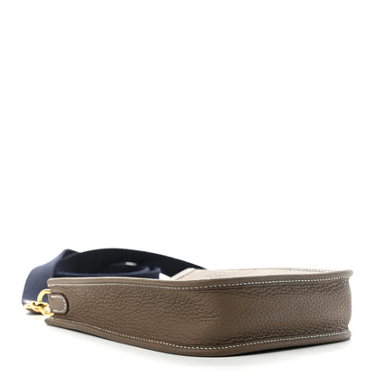 Hermes Taurillon Clemence Amazone Evelyne TPM Etoupe Bleu Indigo 4 of 11