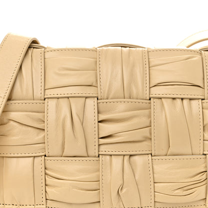 Bottega Veneta Calfskin Intreccio Plisse Cassette Crossbody Bag Porridge 8 of 10