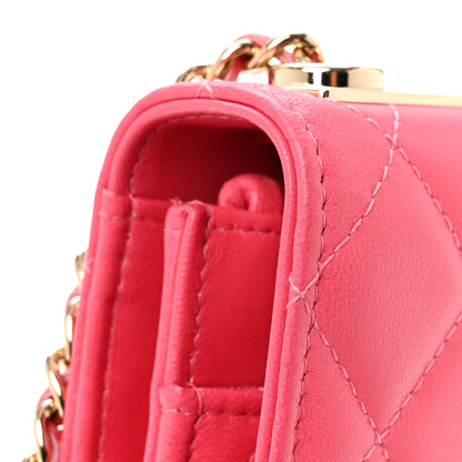Chanel Lambskin Quilted Trendy CC Wallet On Chain WOC Pink 15 of 16