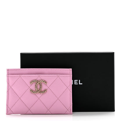 Chanel Caviar Metal Perforated Quilted Card Holder Lilas 8 of 8