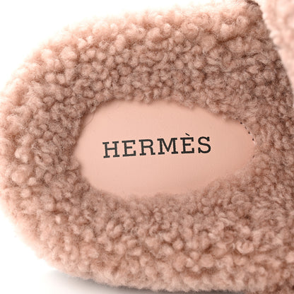 Hermes Woolskin Womens Chypre Sandals 39 Bois De Santal 7 of 8