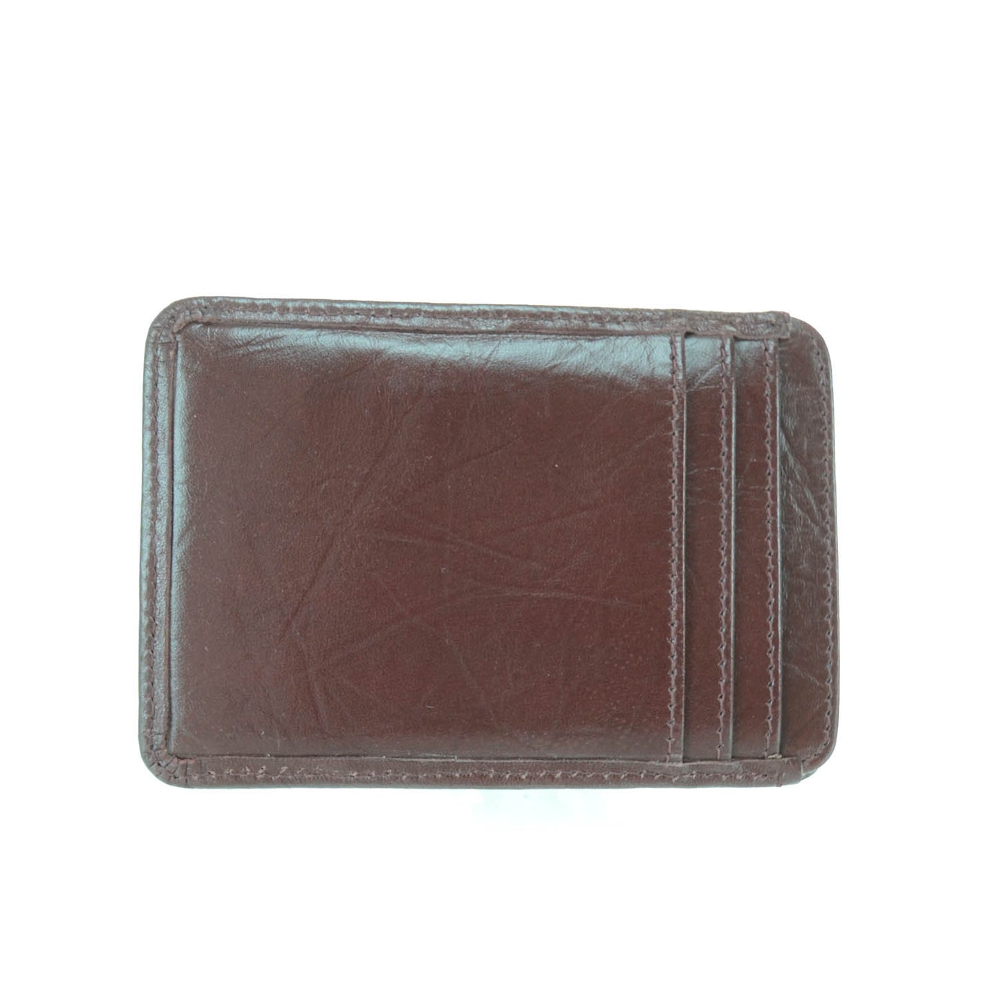 Leather Quilted Cambon Card Case Holder Bordeaux