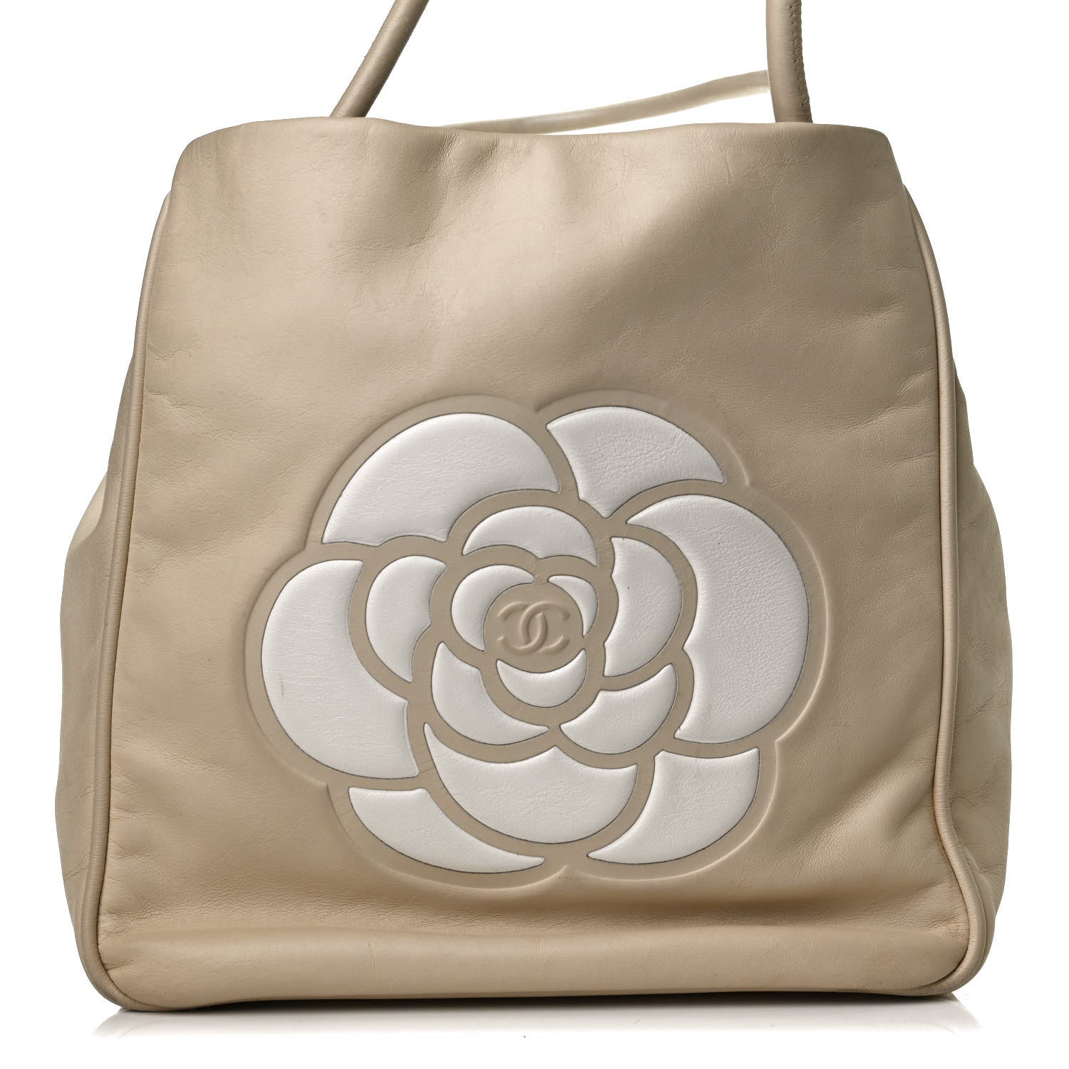 Chanel Lambskin Camellia Tote Beige 7 of 14