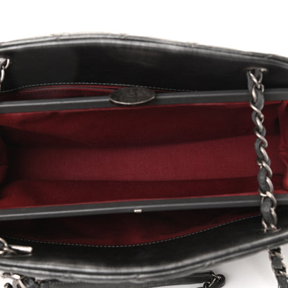 Chanel Aged Calfskin Quilted Medium Just Mademoiselle Bowling Bag Grey 5 of 11