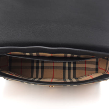 Burberry Grainy Calfskin Vintage Check Note Crossbody Bag Black 5 of 10