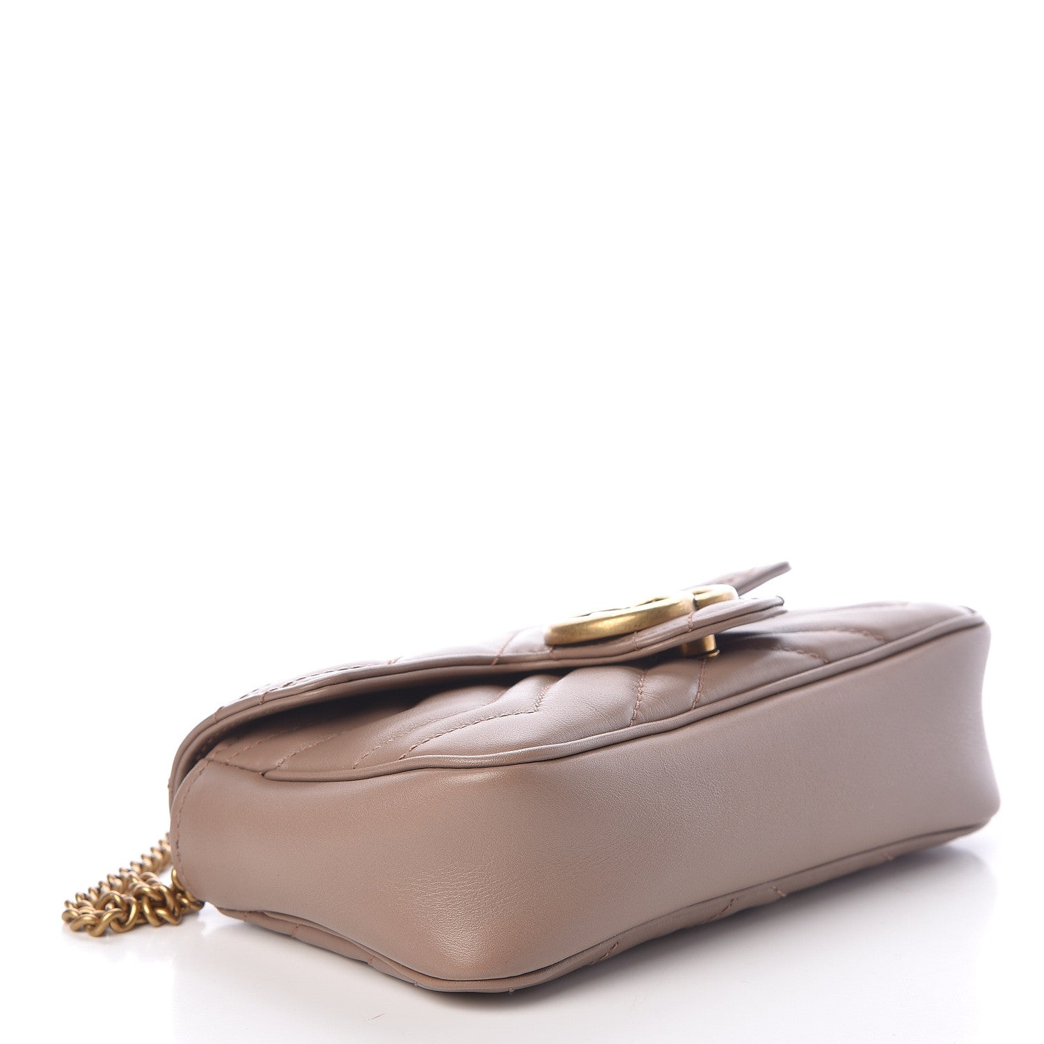 Gucci Calfskin Matelasse Super Mini GG Marmont Shoulder Bag Porcelain Rose 4 of 12