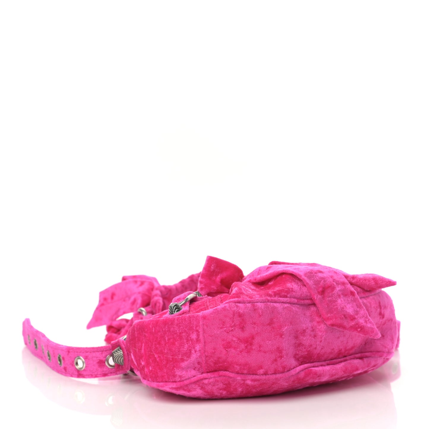 Crushed Velvet Le Cagole Shoulder Bag XS Orchid