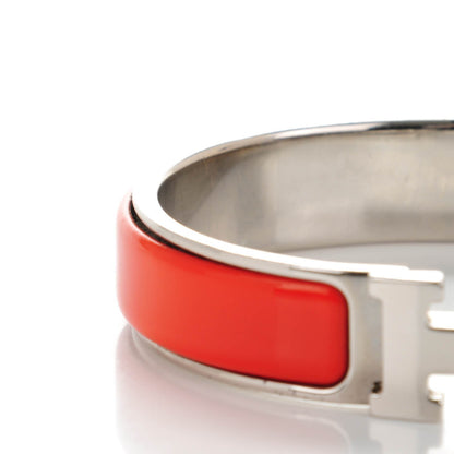 Hermes Enamel Narrow Clic Clac H Bracelet PM Orange 6 of 8