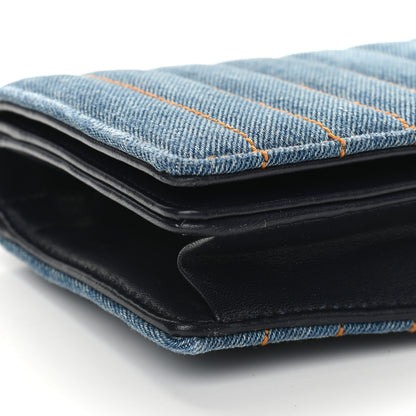 Saint Laurent Denim Matelasse Amalia Chain Shoulder Bag Blue 5 of 8