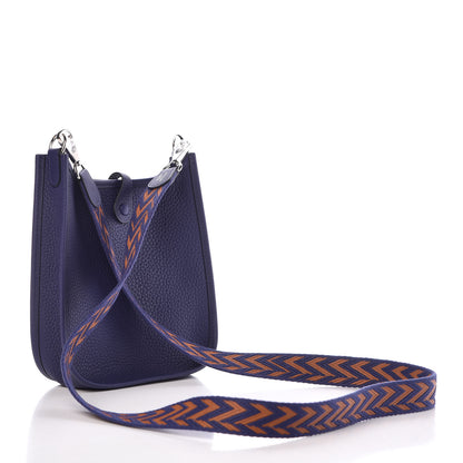 Hermes Taurillon Clemence Amazone Evelyne TPM Bleu Encre 3 of 9