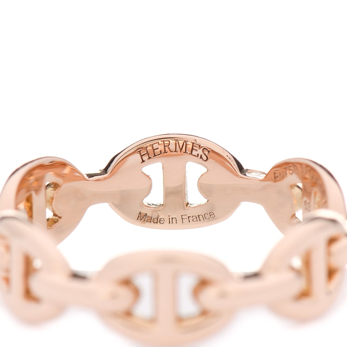 18K Rose Gold PM Chaine D'Ancre Enchainee Ring 53 6.5