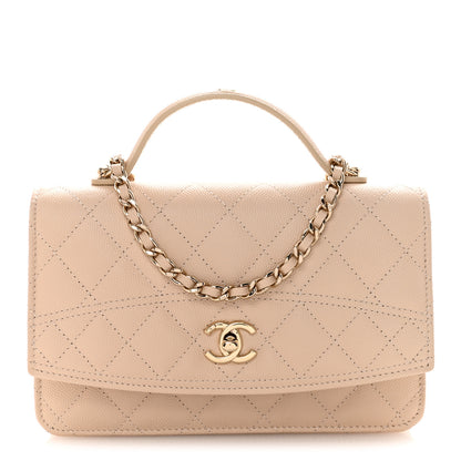 Chanel Caviar Quilted Trendy Handle Clutch With Chain Ecru 1 of 10
