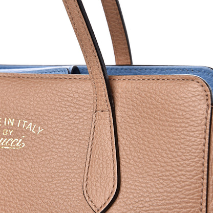 Gucci Dollar Calfskin Small Swing Tote Camelia Mineral Blue 13 of 14