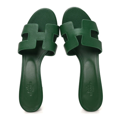 Hermes Epsom Oasis Sandals 38 Vert Cactus 2 of 10