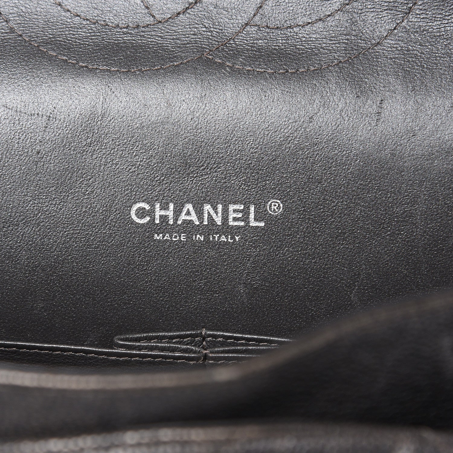 Chanel Metallic Caviar Quilted Maxi Double Flap Charcoal 6 of 17