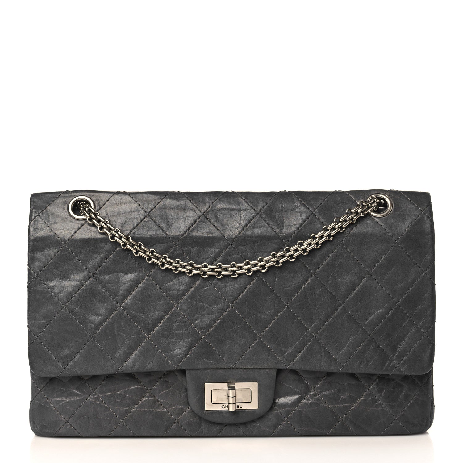 Chanel Aged Calfskin Quilted 50th Anniversary 2.55 Reissue 227 Flap Grey 1 of 10