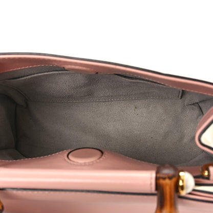 Gucci Nappa Bamboo Web Small Nymphaea Top Handle Bag Perfect Pink Mystic White 5 of 11
