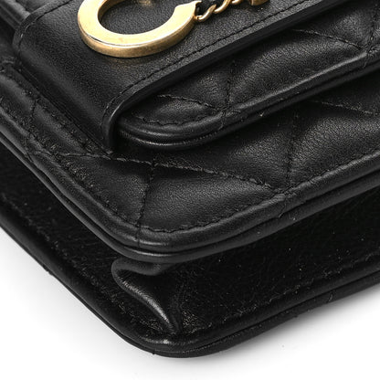 Chanel Calfskin Quilted Enchained Wallet On Chain WOC Black 9 of 12