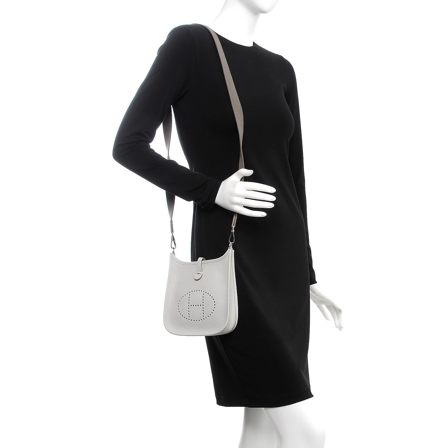 Hermes Taurillon Clemence Amazone Evelyne TPM Gris Perle Etain 2 of 8
