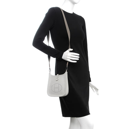 Hermes Taurillon Clemence Amazone Evelyne TPM Gris Perle Etain 2 of 8