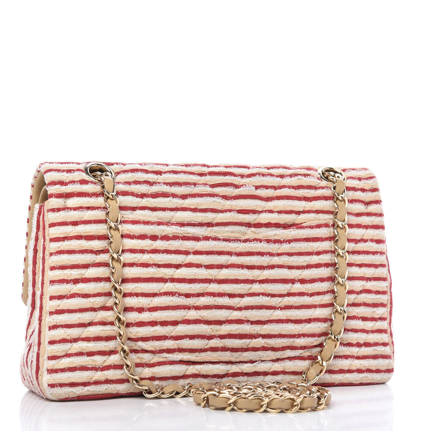 Chanel Jersey Quilted Medium Coco Sailor Flap Red White 3 of 10